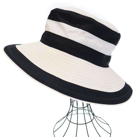 Hermes Cotton Linen Hat Black and White 57 main image 8